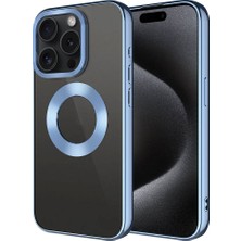 Ottonova Apple iPhone 15 Pro Max Kılıf Tek Kamera Çerçeveli Logo Gösteren Zore Omega Kapak-Sierra MAVI-868043