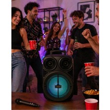 Sayarmarkt Kablosuz Karaoke Hoparlör Mikrofonlu Rgb Işıklı 6.5 Inç Bluetooth Speaker Taşınabilir