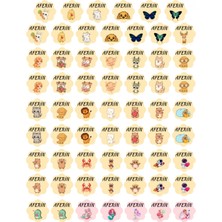 Huggy Craft Öğretmenlere Aferin Yazılı Çok Karakterli Sevimli Sticker Seti - 62 Parça