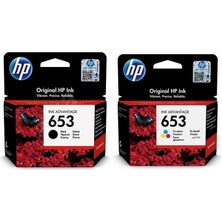 HP 653 Renkli ve Siyah 2 Li Set Kartuş Renkli Yüksek Verimlilik ile Profesyonel Baskı Çözümü