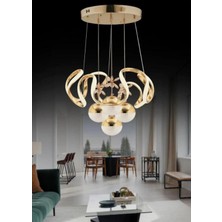 6 Kollu Damla Rose Gold 4 Toplu Sarkıt Şık LED Avize (Dimmer Kumandalı)