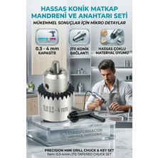 Creatividad Solutions Jt0 Konik Mandren Seti | 0.3-4mm Hassas Matkap Ucu Tutucu Anahtarlı 723172