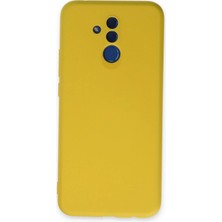 Mey İthalat Mey Ithalat®  Huawei Mate 20 Lite Kılıf Nano Içi Kadife Silikon - Sarı