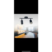 2 Li Mafsallı Modern Spot Siyah Kasa (Ampul Dahil) Detaylar Son Resimde Satıcıya Soru Sor