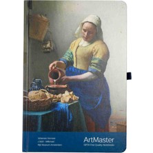 Gıpta Art Master Defter Kareli Iplik Dikişli Sert Kapak 120 Yaprak Ajanda 17X24 cm - Süt Döken Kadın Johannes Vermeer / C.1660 - Milkmaid / Rijk Museum Amsterdam
