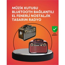 Sayarmarkt Nostaljik Radyo Görünümlü Bluetooth Hoparlör – Fm/am Yayın, Kablosuz Bağlantı, Şarj Edilebilir