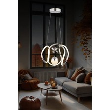 Ahtapot Krom 3 Kollu Şeker Toplu 3 Renk Kristal LED Avize