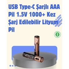 Sayarmarkt USB Type-C Şarjlı Aaa Lityum Pil 1000+ Şarj Döngüsü ile Uzun Ömür