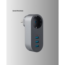 Zero Land Ilkeshop Akım Korumalı Usb’li Priz – Güçlü 2500W, Isı ve Çocuk Koruması