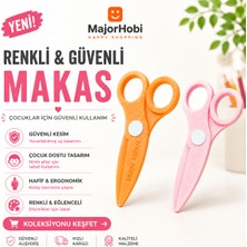 Major Hobi Çocuk Kağıt Makası 2’li Set – Güvenli Uçlu Renkli Makas - Mor & Pembe