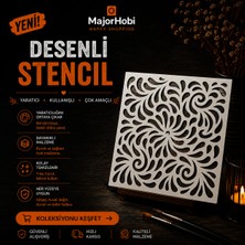 Major Hobi Soyut Mandala Stencil Şablon  Dekoratif Duvar ve Mobilya Boyama Kalıbı