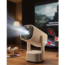 Sayarmarkt AKILLI+F2:F55 Projeksiyon Powerbankli Taşınabilir Sinema Projektörü 4K Hd Kaliteli