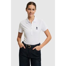 U.S. Polo Assn. Kadın Beyaz Polo Yaka Basic Tişört 50321798-VR013