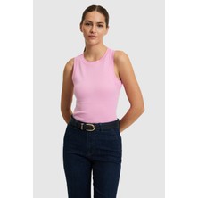 U.S. Polo Assn. Kadın Pembe Bisiklet Yaka Basic Tişört 50321799-VR041