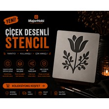 Major Hobi Lale Desenli Stencil Şablon  Dekoratif Duvar ve Ahşap Boyama Kalıbı