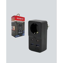 Zero Land Ilkeshop Termal Korumalı Priz Otomatik Çocuk Kilidi 4 USB Type C