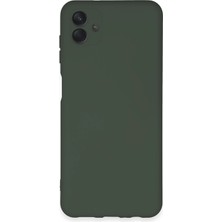 Mey İthalat Mey Ithalat®  Samsung Galaxy A04E Kılıf Nano Içi Kadife Silikon - Koyu Yeşil