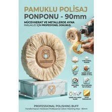 Creatividad Solutions Ponpon Polisaj Fırçası | 90MM Pamuk Ponpon | Ahşap Göbekli Ayna Parlaklığı 723184