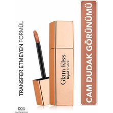 Flormar Glam Kiss Yüksek Pigmentli & Nemlendirici Cam Dudak Görünümlü Parlak Bitişli Ruj - 004 Cocoa Whisper
