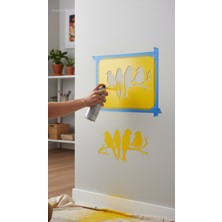 Major Hobi Kuş Desenli Stencil Şablon  Duvar Mobilya Kumaş Boyama Kalıbı