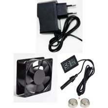 Dc 12V Fan, Adaptör, Nem Ölçer, H,grometre, Kuluçka Makinesi, Kuluçka Seti