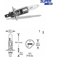 Nemere İthalat Super Light H1 Halojen Far Ampülü 12 Volt 60-55 Watt Nemere Ithalat
