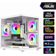 Xaser Sage X60 AMD R5 7500F/ASUS A620M-K/ASUS 8GB RTX5060/512GB M.2/16GB DDR5 Ram Masaüstü Oyuncu Bilgisayarı