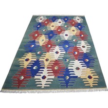Zehra Abla Halı El Dokuma 5m2 Farklı Otantik Taraklı Balıkesir Yün Kilim 7338