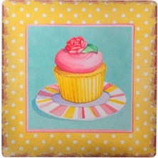 Hereveoyuncak Decotown Duvar Panosu 40*40 Cup Cake Muffin Motifli Duvar Süssü