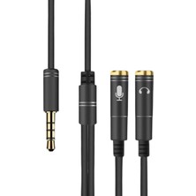 Hereveoyuncak 1 Erkek 2 Dişi 3.5 mm Kulaklık ve Mikrofonn Ayırıcı Çoklayıcı Aux Kablo