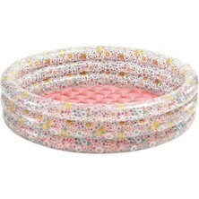 Vardem Oyuncak IH58427 Intex 3 Boğumlu Çiçek Desenli Bebek Havuzu 86X25CM