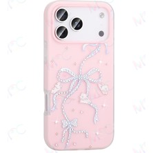 Cavora Iphone 11 Uyumlu Inci Taş Işlemeli Desenli Kamera Korumalı Silikon Kılıf-Pembe