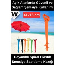 Wonara #şemsiyekazığı Plastik Şemsiye Sabitleme Kazığı Dayanıklı Spiral Zemin Sabitleyici Ayarlanabilir Kamp Plaj Bahçe Şemsiye Direk Tutucu Kolay Kurulumlu 41CM Uzunluk 16CM Genişlik Aparatı