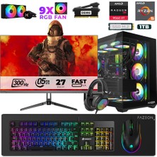 Xaser Star X370 Ryzen 5 7500F 16GB Ram 1tb M.2 Nvme SSD 16GB RX9060XT 27" 300Hz Oyuncu Bilgisayarı
