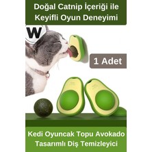 Wonara #kedioyuncağı Özel Üretim Catnip Kedi Oyuncak Topu Avokado Tasarımlı Diş Temizleyici Stres Azaltıcı Doğal Kedi Nanesi Içerikli Ağız Hijyen Destekleyici Sağlıklı Interaktif Oyun Aparatı