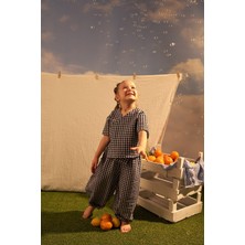 Oh la la Koala For Little Ones  Lacivert Daisy Picnic Serisi Kruvaze Takım
