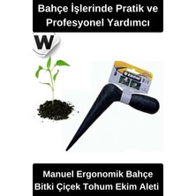 Wonara #fidedikici Manuel Bahçe Bitki Çiçek Tohum Ekim Aleti Dayanıklı Siyah Saplı Ergonomik Toprak Delici Küçük Fide Yerleştirme Aracı Fide Dikme Aparatı Pratik Hobi Bahçecilik Ekipmanı