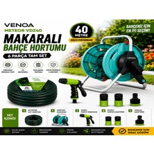 Venoa Meteor VDZ40 Kırılmaz Örgülü Makaralı Bahçe Su Hortumu 40 mt 6 Parça
