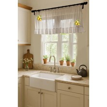 Sister Home Design Limon Desen Pinterest Countryketen Kısa Fırfırlı Country Mutfak, Cafe,banyo, Çiftlik Evi Perdesi