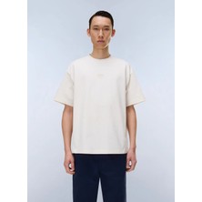 Napapijri S-Elevated Logo SS-NP0A88Y2N1A1 Beyaz Yuvarlak Regular Fit Baskılı Erkek T-Shirt