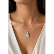 Hotchıc 925 Ayar Baget Taşlı Gümüş Kolye