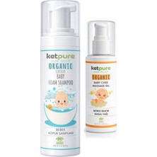 Ketpure Organik Bebek Bakım Seti - Köpük Şampuan ve Bakım - Masaj Yağı