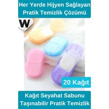 Wonara #kağıtsabun Özel Üretim Kağıt Seyahat Sabunu Kamp Outdoor Hijyenik Taşınabilir Pratik Temizlik Yaprak Sabun Suda Çözünebilen Eco Friendly El Temizleme Aparatı Kompakt Kutulu 20 Adet Kağıt Sabun