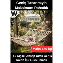Wonara #hamak Tek Kişilik Lüks Hamak Taşıma Kapasiteli Dayanıklı Ahşap Çıtalı Geniş Kolon Ipli Renkli Bahçe Balkon Kamp Veranda Dinlenme Salıncağı Ergonomik Outdoor Yatak 150KG
