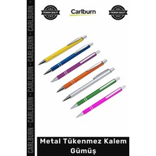 Carlburn #kalem Lüks Promosyon Logo Baskılı Kurumsal Hediye Şık Kaliteli Metal Tükenmez Kalem Gümüş