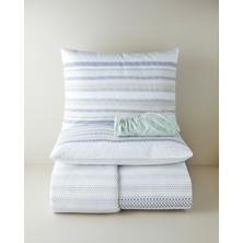 English Home Warm Shapes Kolay Ütülenir Çarşaflı Çift Kişilik Nevresim Takımı 200x220 cm Yeşil-Bej