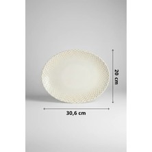 6'lı Ellips Oval Kayık Tabak 31CM Dijital Punto Rinart