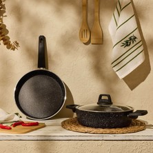 Evidea Kitchen Black Force 3 Parça Tencere Seti - Siyah - 26 cm + 26 cm