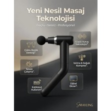 Smayling Saplı Isıtmalı ve Soğuk Başlıklı Şarjlı Masaj Tabancası – 6 Kademeli, Dijital Ekranlı, Type-C Şarj