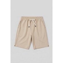Tommy Life Bej Standart Fit Basic Arka Cepli Erkek Şort - 81314